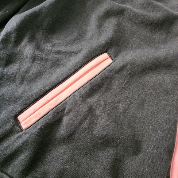 JACKET Sweat DKNY JEANS NWT Full Zip Front Side Pockets Black Pink Trim Sz Lrg - Picture 5 of 12